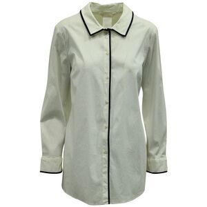 'S Max Mara Buttondown Shirt with Piping in White Cotton